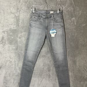 NWT AG Adriano Goldschmied Jeans 27 Farrah Ankle Seamless Gray Skinny High Rise
